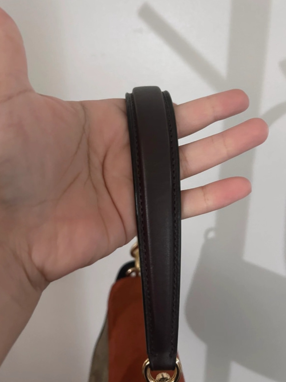 Coach Crossbody Saddle Bag in Rust Suede and Brown - Picture 7 of 8
